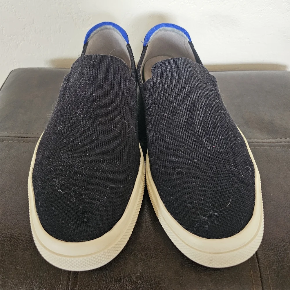 Rothys Black Blue Slip On Super Comfy City Smart Casual Flats‎ Shoes Sz 8.5